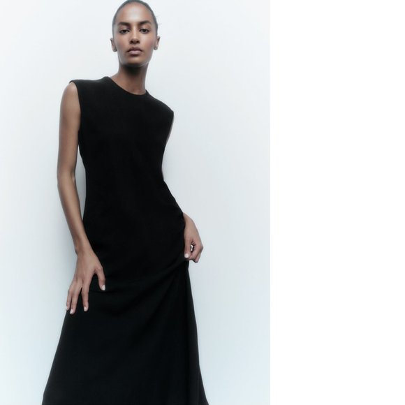 Zara | Dresses | Zara Womens Size Small Black Crepe Flowy